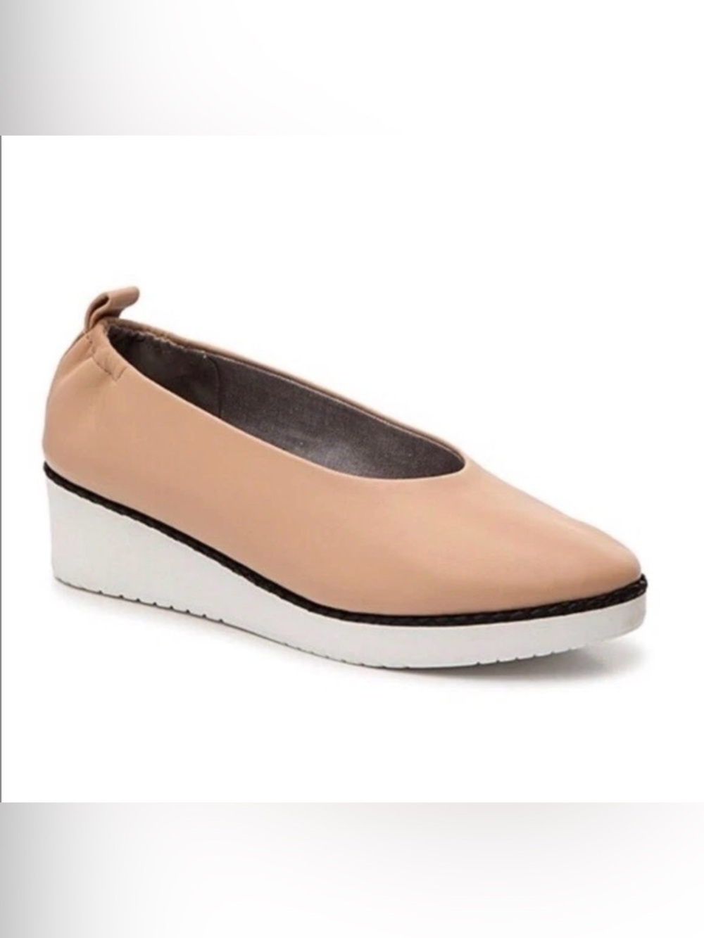 Women’s Beige Wedge Slip-On Flats